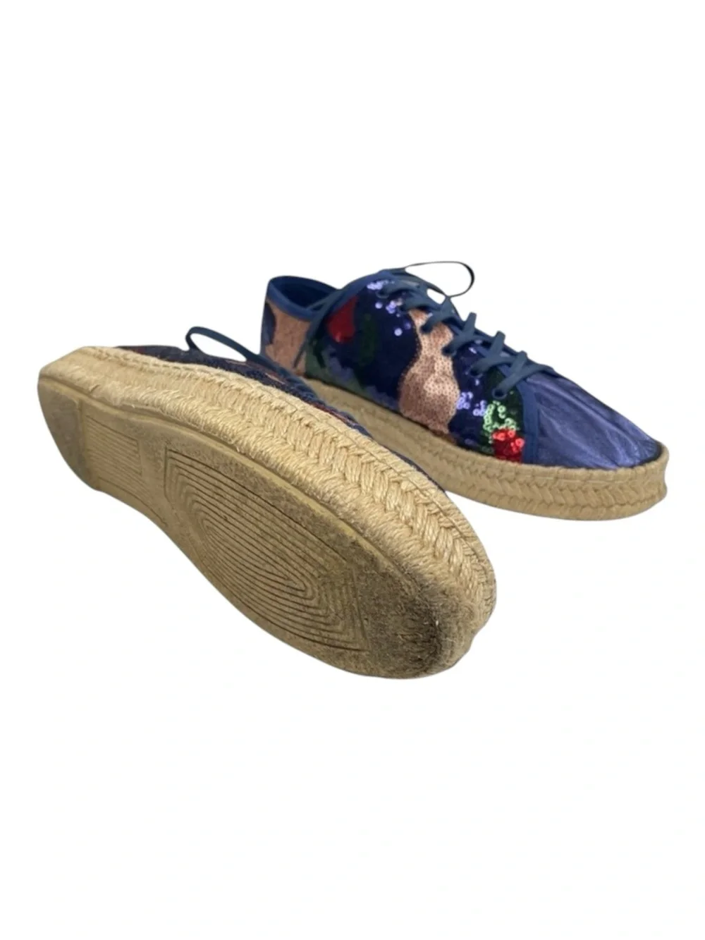 Ibizas ༄ Sequin Platform Espadrilles Lace Up Sneakers ༄ Navy Red Pink༄ 40 9 9.5